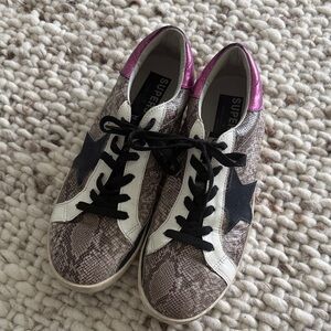 Golden Goose Snakeskin and Pink Sneakers